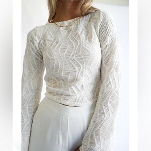 Yllw The Label White textured Top - XS